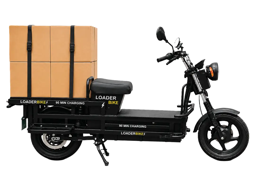 LoaderBike 2W loaded with cargo boxes